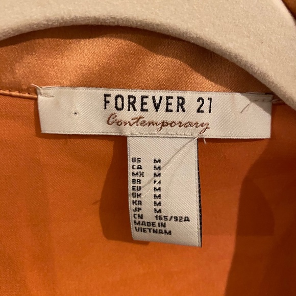 forever21 orange silky blouse - Picture 2 of 2